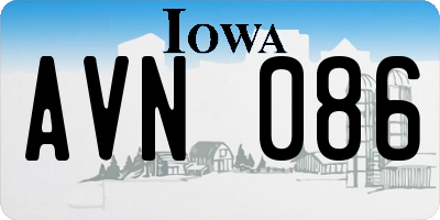 IA license plate AVN086
