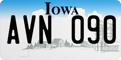 IA license plate AVN090