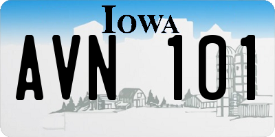 IA license plate AVN101