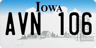 IA license plate AVN106