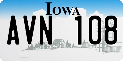 IA license plate AVN108