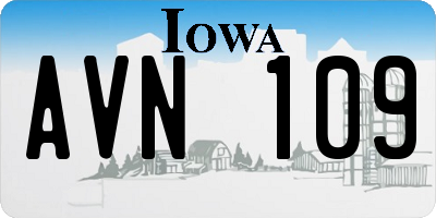 IA license plate AVN109