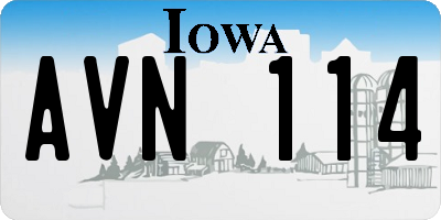 IA license plate AVN114