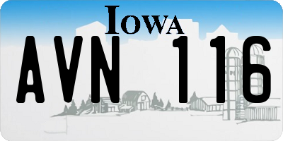 IA license plate AVN116