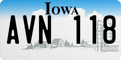 IA license plate AVN118