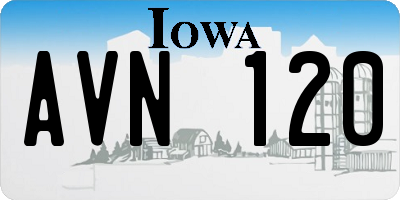 IA license plate AVN120