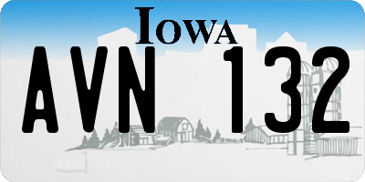 IA license plate AVN132