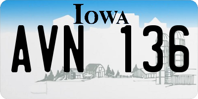 IA license plate AVN136