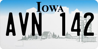IA license plate AVN142