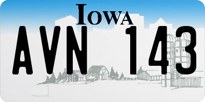 IA license plate AVN143