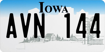 IA license plate AVN144