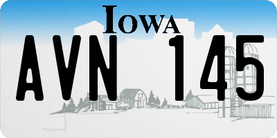 IA license plate AVN145