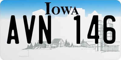 IA license plate AVN146