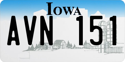 IA license plate AVN151