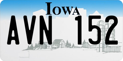 IA license plate AVN152