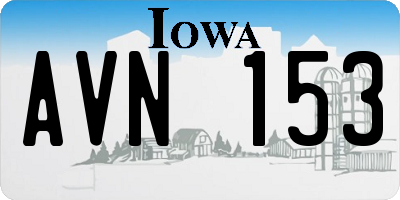 IA license plate AVN153