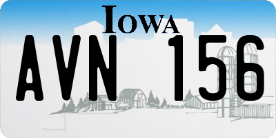IA license plate AVN156