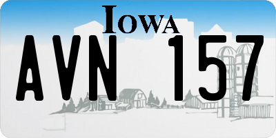 IA license plate AVN157