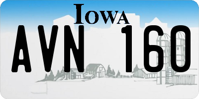 IA license plate AVN160