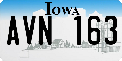 IA license plate AVN163