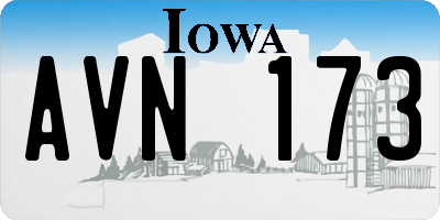 IA license plate AVN173