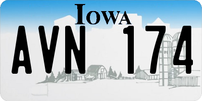 IA license plate AVN174