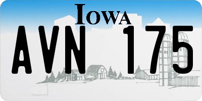 IA license plate AVN175