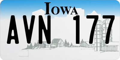 IA license plate AVN177