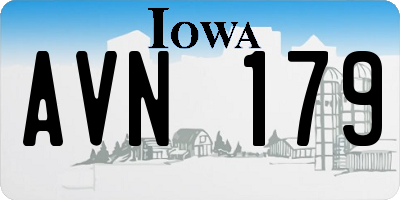 IA license plate AVN179
