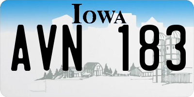 IA license plate AVN183