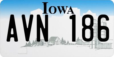IA license plate AVN186