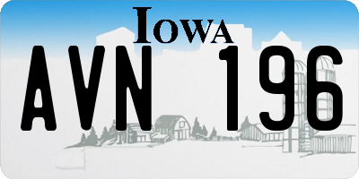 IA license plate AVN196