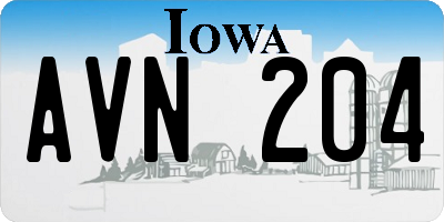 IA license plate AVN204