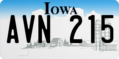 IA license plate AVN215