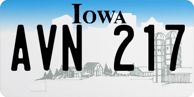 IA license plate AVN217