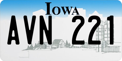IA license plate AVN221