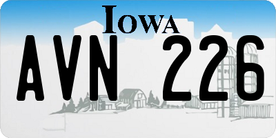 IA license plate AVN226