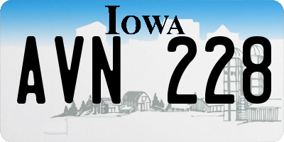 IA license plate AVN228