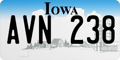 IA license plate AVN238