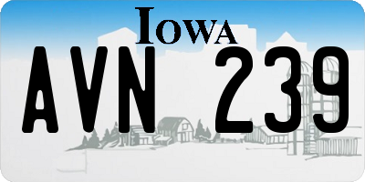 IA license plate AVN239