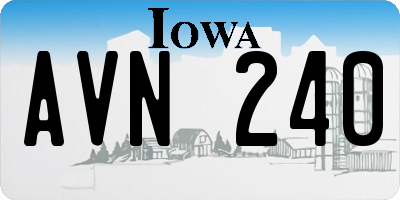 IA license plate AVN240