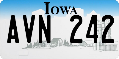 IA license plate AVN242