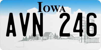 IA license plate AVN246