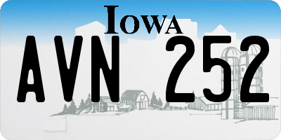 IA license plate AVN252