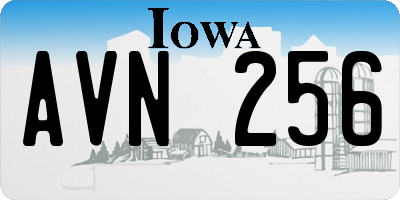 IA license plate AVN256
