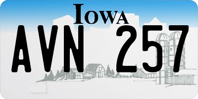IA license plate AVN257