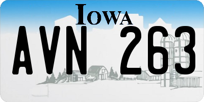 IA license plate AVN263