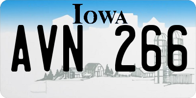 IA license plate AVN266