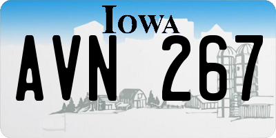 IA license plate AVN267