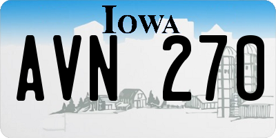IA license plate AVN270